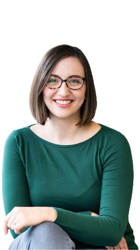 The photo of Paulina Sedlak-Jakubowska. A caucasian woman in her 30's, with shoulder length brown hair and big glasses. Wearing a green longsleeve.